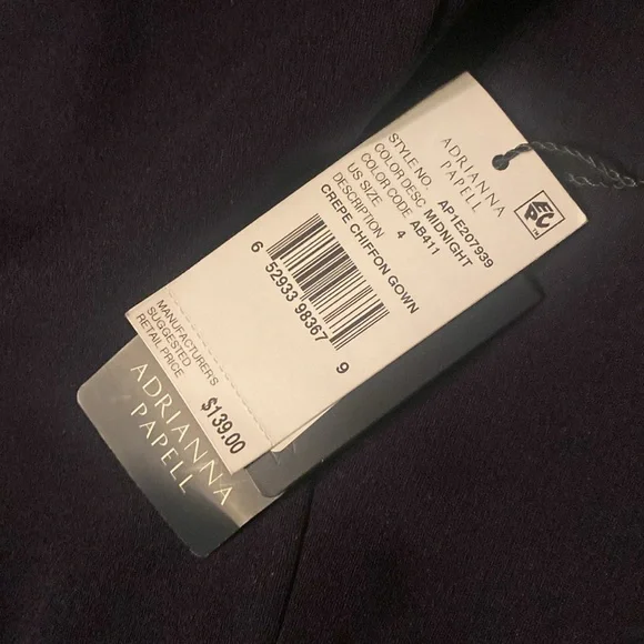 Adrianna Papell Navy Blue Off-Shoulder Maxi Dress - Picture 10 of 10